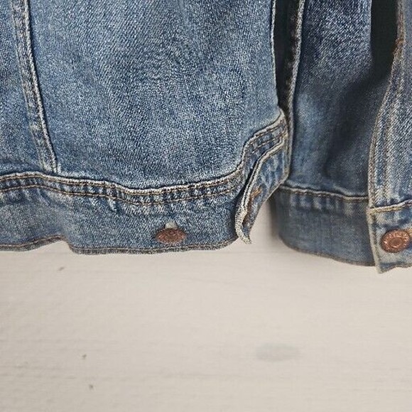 Old Navy Womens Medium Wash Denim Trucker Jean Jacket  Distressed‎ Size XXL - Picture 9 of 9